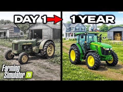 I spent 365 days rebuilding the farm with a truck and a chainsaw! Farming Simulator 25