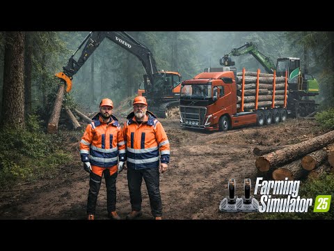 Clearing a FOREST With My DAD 💪🌲 | Volvo EC300EL & FH16 Power | FS25