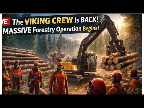 LIVE 🔴 The VIKING CREW Is BACK! MASSIVE Forestry Operation Begins! 🌲🚜 | Farming Simulator 25