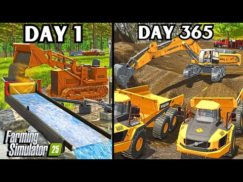 I Spent 1 Year Starting A Gold Mine With $0! (Poor Man's Mine!) | Farming Simulator 25