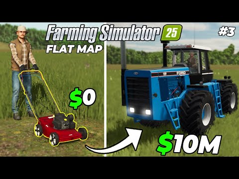 I spent 500 days on the Flat Map with $0! (Full Film) – Farming Simulator 25