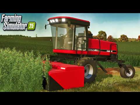 Mowing Alfalfa w.Case Swather! | Iowa Plains | Farming Simulator 25