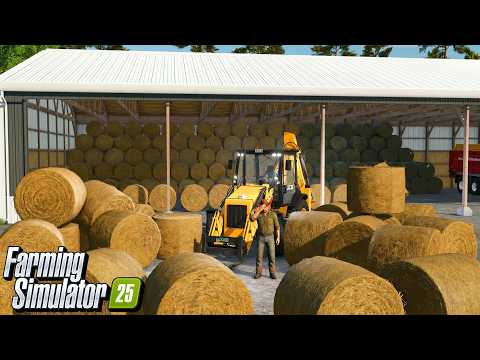 One BackHoe, Hundreds of Bales! | Farming Simulator 25