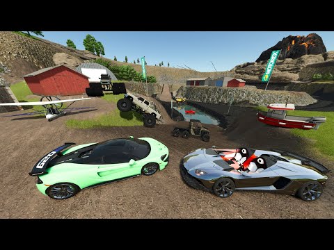 Racing with Random Barns Around a Volcano | Farming Simulator 25