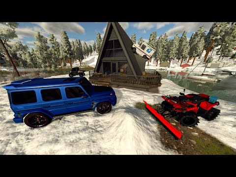 Snowstorm Traps Millionaires in Cabin | Farming Simulator 25