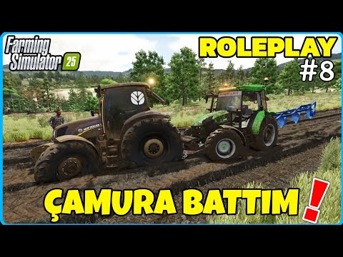 TARLA SÜRERKEN ÇAMURA BATTIM🔸️MUD SYSTEM GELDİ🔸️FARMING SIMULATOR 25 ROLEPLAY #8