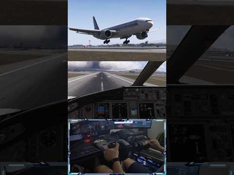 The best Boeing 777 landing on Microsoft flight simulator 2024 #shorts #aviation #msfs2024
