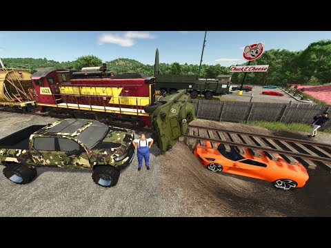 Train Crash Shows Hidden Racecars | Farming Simulator 25
