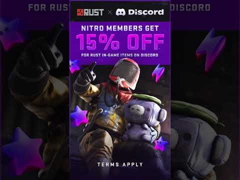 Discord Nitro members get 15% off the Rust Shop on Discord! 🛒🎧